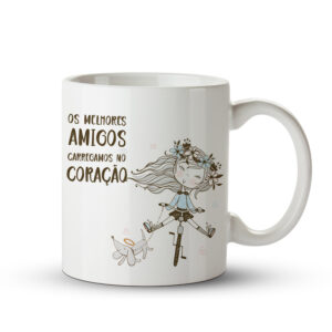 Caneca Os Melhores Amigos Carregamos no Coração - Imagem 1