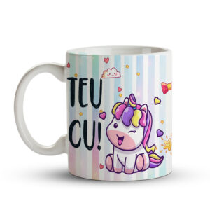 Caneca Teu Cu – Unicórnio Fofo e Resposta Indelicada - Imagem 2