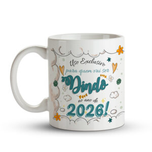 Caneca Revelação Dindo 2026 – Presente Criativo para Padrinho - Imagem 2