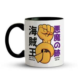 Caneca Akuma no Mi | One Piece Anime Geek Minimalista Preta - Imagem 1