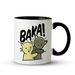Caneca Baka! – Meme Anime Preto - Imagem 1