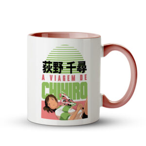 Caneca A Viagem de Chihiro – O Início da Jornada- Rosa - Imagem 2