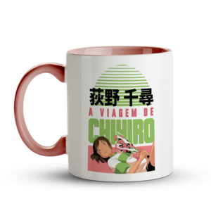 Caneca A Viagem de Chihiro – O Início da Jornada- Rosa - Imagem 1
