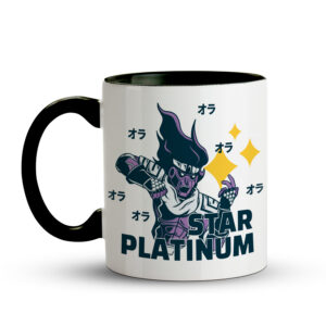 Caneca Star Platinum | JoJo’s Bizarre Adventure Anime Geek Preto - Imagem 3