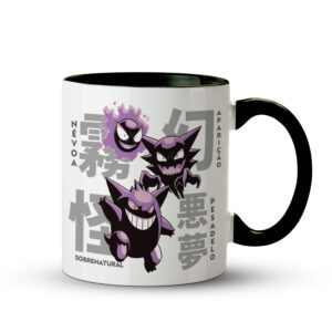 Caneca Gastly Haunter Gengar – Da Névoa ao Pesadelo - Preta - Imagem 1