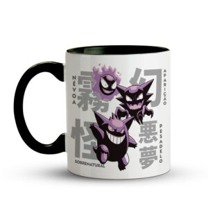 Caneca Gastly Haunter Gengar – Da Névoa ao Pesadelo - Preta - Imagem 2