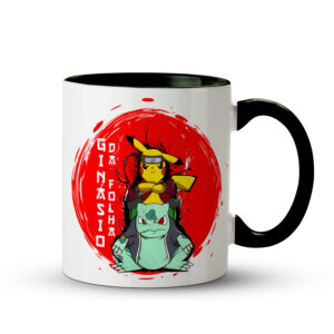 Caneca Pikachu & Ivysaur – Lenda Ninja de Kanto Preta - Imagem 1