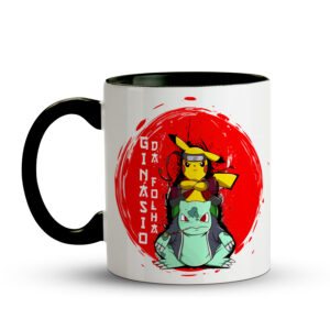 Caneca Pikachu & Ivysaur – Lenda Ninja de Kanto Preta - Imagem 2
