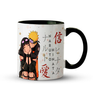 Caneca Naruto NaruHina – Promessa Ninja Preta - Imagem 1