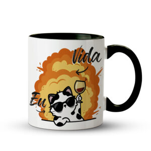 Caneca Gato Vida Loka - Preta - Imagem 1