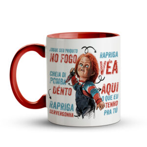 Caneca Meme Chucky Cheio de Pomba Dento Vermelha - Imagem 2