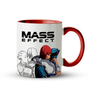 Caneca Mass Effect – Shepard & Liara T’Soni Vermelha - Imagem 1