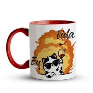 Caneca Gato Vida Loka - Vermelha - Imagem 2