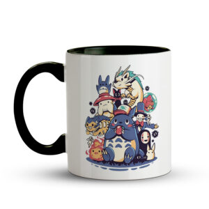 Caneca Criaturas Ghibli – Personagens Studio Ghibli Preto - Imagem 1