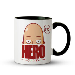 Caneca One Punch Man – Herói Ok Preta - Imagem 1