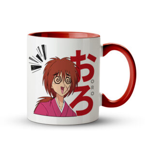 Caneca Kenshin Himura Rurouni Kenshin Anime 325ml Vermelha - Imagem 1