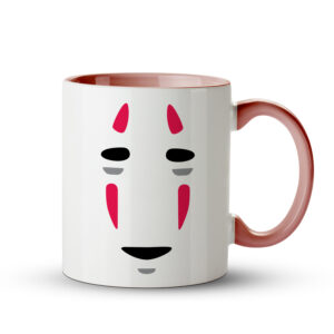 Caneca Sem Rosto (No-Face) Minimalista | A Viagem de Chihiro Preta Rosa - Imagem 1