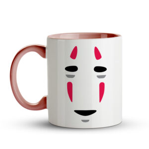 Caneca Sem Rosto (No-Face) Minimalista | A Viagem de Chihiro Preta Rosa - Imagem 2