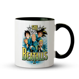 Caneca The Beatalls | Anime, Rock e Humor Geek Preta - Imagem 1
