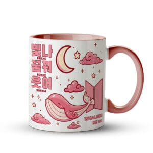 Caneca Whalien 52 | BTS | Baleia 52 Hz | K-Pop Rosa - Imagem 1