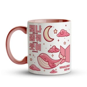 Caneca Whalien 52 | BTS | Baleia 52 Hz | K-Pop Rosa - Imagem 2